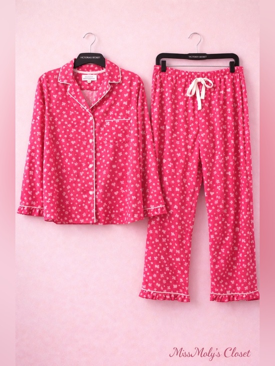 Victoria's Secret Other - Y2K Victoria’s Secret Pink Pajama Set Hearts Stars VS Logo Medium Short